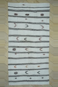 Turkish Hemp Rug 6.5x13 Brown And White Hemp Kilim Rug 200,395