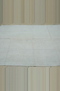6.5x7 Square Size Plain White Hemp Rug 193,210 - Turkish Hemp Rug  $i