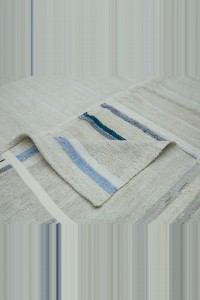 6.5x8 Blue And Beige Modern Hemp Kilim Rug 190,258 - Turkish Hemp Rug  $i