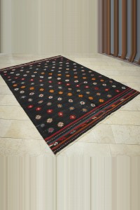6.5x9 Embroidered Goat Hair Kilim Rug.   195,282 - Goat Hair Rug  $i