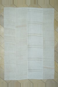 Turkish Hemp Rug 6.5x9 Modern Stripe Hemp Kilim Rug 194,278