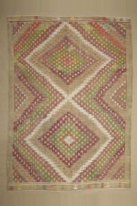 Goat Hair Rug 6.6x10 Oushak Cicim Kilim Rug. 206,290