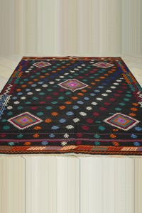6.6x9 Embroidered Goat Hair Kilim Rug.   202,281 - Goat Hair Rug  $i