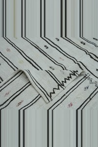 6x10 Primitive Stripe Hemp Kilim Rug 174,315 - Turkish Hemp Rug  $i