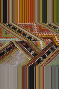 6x10 Stripe Patter Old Turkish Kilim Rug. 178,293 - Turkish Kilim Rug  $i