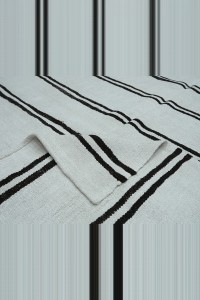 6x11 Dark Brown And White Hemp Kilim Rug 183,327 - Turkish Hemp Rug  $i
