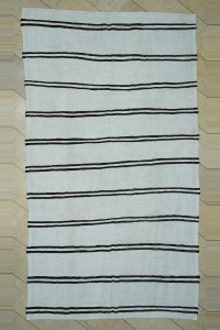 Turkish Hemp Rug 6x11 Dark Brown And White Hemp Kilim Rug 183,327
