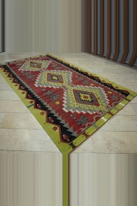 6x11 Old Turkish Colorful Kilim Rug 192,346 - Turkish Kilim Rug  $i