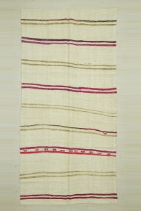 Turkish Hemp Rug 6x11 Pink Stripe Hemp Kilim Rug 161,317