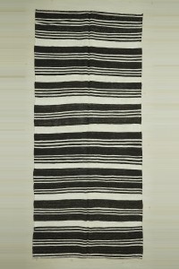 Turkish Hemp Rug 6x12 Brown White Stripe Hemp Kilim Rug 165,375