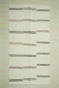 Turkish Hemp Rug 6x12 Etnic Stripe Organic Hemp Kilim Rug 178,352