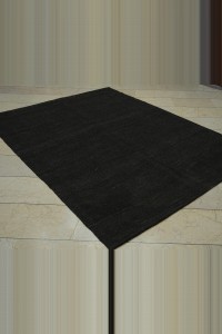 6x7.5 Dark Brown Goat Hair Kilim Rug 180,228 - Goat Hair Rug  $i
