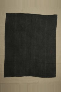 Turkish Hemp Rug 6x7 Overdye Black Hemp Kilim Rug 177,215