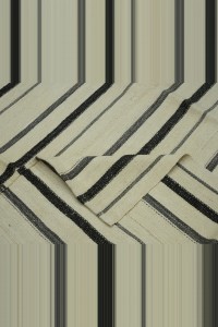 6x8.5 Naturel Wool Stripe Turkish Kilim Rug 188,260 - Turkish Natural Rug  $i