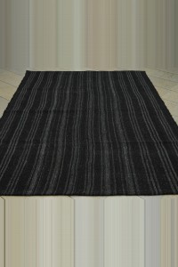 6x8 Gray Stripe Dark Brown Goat Hair Rug 177,254 - Goat Hair Rug  $i