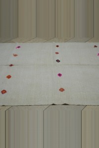 6x9 Embroidered Cream Hemp Kilim Rug 170,280 - Turkish Hemp Rug  $i