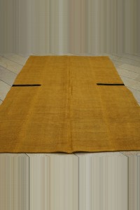 6x9 Overdye Saffron Hemp Kilim Rug 185,266 - Turkish Hemp Rug  $i