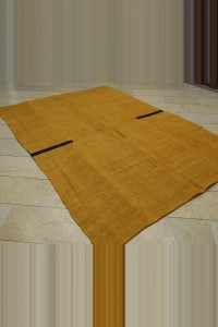 6x9 Overdye Saffron Hemp Kilim Rug 185,266 - Turkish Hemp Rug  $i