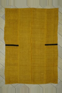 Turkish Hemp Rug 6x9 Overdye Saffron Hemp Kilim Rug 185,266