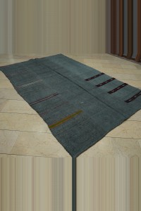 6x9 Overdyed Gray Hemp Kilim Rug. 187,286 - Turkish Hemp Rug  $i