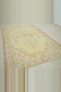 6x9 Pastel Yellow Vintage Oushak Rug 177,283 - Oushak Rug  $i