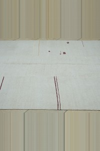 6x9 Red Stripe Of White Hemp Kilim Rug 185,266 - Turkish Hemp Rug  $i