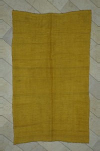 Turkish Hemp Rug 6x9 Saffron Color Hemp Kilim Rug 167,271