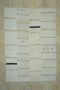 Turkish Hemp Rug 7x10 Minimalist Decor Hemp Kilim Rug 215,308