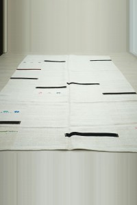 7x10 Modern Pattern Organic Hemp Kilim Rug. 223,315 - Turkish Hemp Rug  $i
