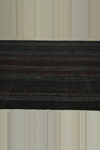 7x11.5 Red Stripe Dark Brown Goat Hair Kilim Rug 210,347 - Goat Hair Rug  $i