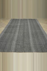7x11 Natural Plain Gray Kilim Rug 217,332 - Grey Turkish Rug  $i