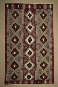 Turkish Kilim Rug 7x11 Old Flat Weave Turkish Kilim Rug. 200,330