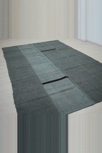 7x11 Overdye Gray Turkish Hemp Kilim Rug 216,322 - Turkish Hemp Rug  $i