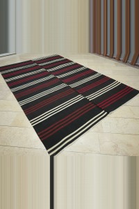 7x11 Vintage Stripe Goat Hair Rug 220,340 - Goat Hair Rug  $i