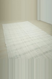 7x12 Broken Gray Striped Hemp Kilim Rug 200,351 - Turkish Hemp Rug  $i