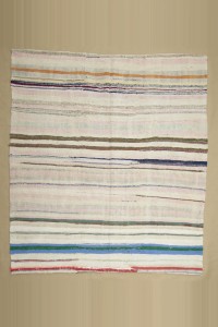 Turkish Hemp Rug 7x7 Square Mid Century Modern Hemp Rug 197,217
