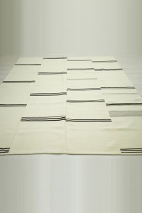 7x8 Modern Stripe Moroccan Style Turkish Kilim Rug 213,252 - Turkish Natural Rug  $i
