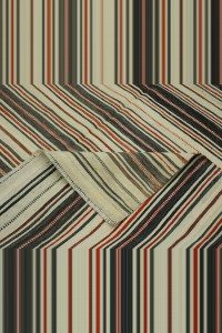 7x8 Stripe Vintage Turkish Kilim Rug 209,250 - Turkish Natural Rug  $i