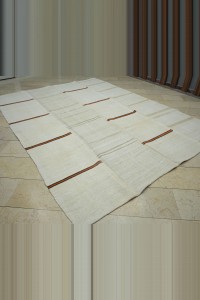 8x10.5 Striped Organic Hemp Kilim Rug 240,322 - Turkish Hemp Rug  $i