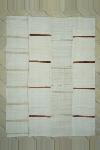 Turkish Hemp Rug 8x10.5 Striped Organic Hemp Kilim Rug 240,322