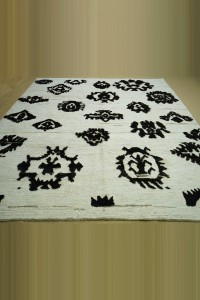 8x10 Black And White Hemp Carpet Rug 240,300 - Turkish Carpet Rug  $i