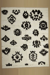 8x10 Black And White Hemp Carpet Rug 240,300 - Turkish Carpet Rug  $i