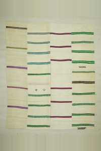 Turkish Hemp Rug 8x10 Broken Stripe Hemp Kilim Rug  248,300