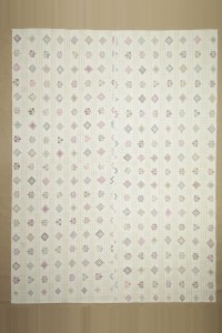 Turkish Natural Rug 8x10 Cotton Woven Adana Kilim Cicim Rug. 243,317