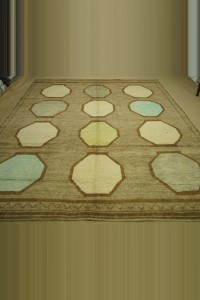 8x10 Karz Pattern Natural Oushak Rug. 253,304 - Turkish Carpet Rug  $i