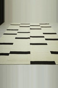 8x10 Mid Century Modern Stripe Kilim Rug 242,306 - Turkish Natural Rug  $i