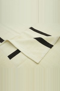 8x10 Modern Dark Brown Stripe And White Kilim Rug. 242,307 - Turkish Natural Rug  $i