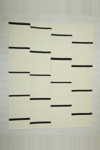 Turkish Natural Rug 8x10 Modern Stripe Flat Weave Rug. 242,302