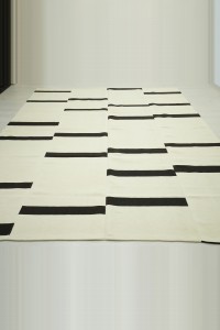 8x10 Modern Stripe Kilim Rug. 242,303 - Turkish Natural Rug  $i