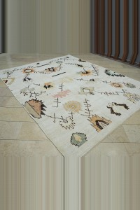 8x10 Oushak Pattern Hemp Carpet Rug 245,298 - Turkish Carpet Rug  $i